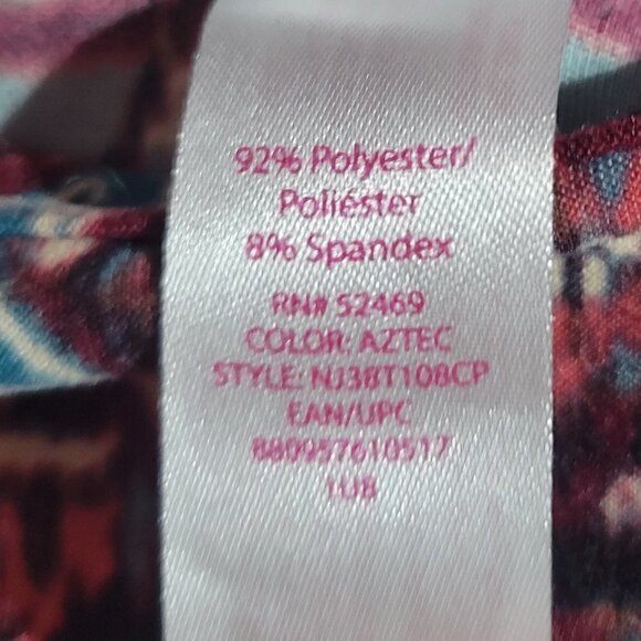 No Boundaries Maroon Multicolored Aztec Design Midi Form Fitting Dress Size Larg - Picture 8 of 8